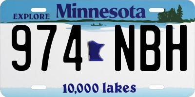MN license plate 974NBH