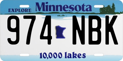 MN license plate 974NBK