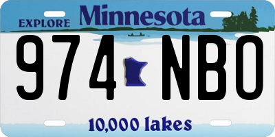 MN license plate 974NBO