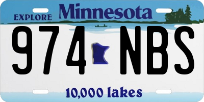 MN license plate 974NBS