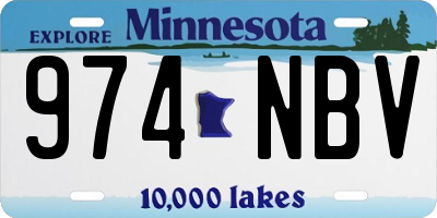 MN license plate 974NBV