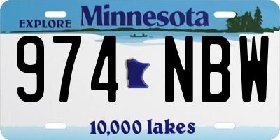MN license plate 974NBW