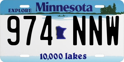 MN license plate 974NNW
