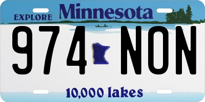 MN license plate 974NON