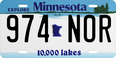 MN license plate 974NOR