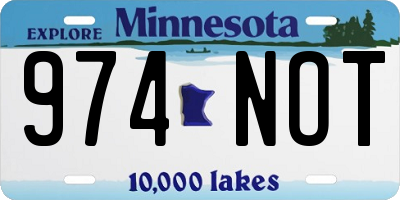 MN license plate 974NOT
