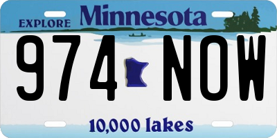 MN license plate 974NOW
