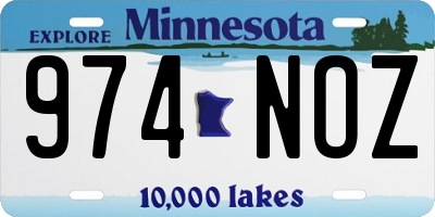 MN license plate 974NOZ