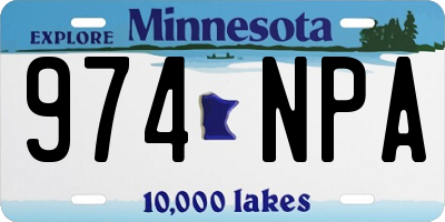 MN license plate 974NPA
