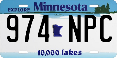 MN license plate 974NPC