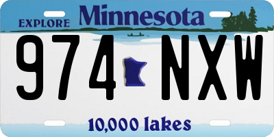 MN license plate 974NXW