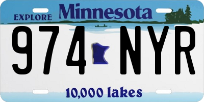 MN license plate 974NYR