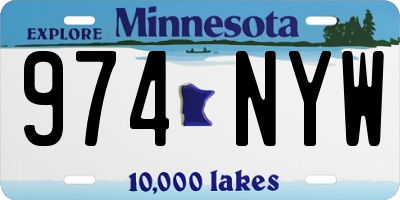 MN license plate 974NYW