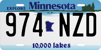 MN license plate 974NZD
