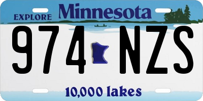 MN license plate 974NZS