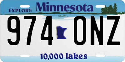 MN license plate 974ONZ