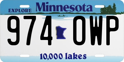 MN license plate 974OWP