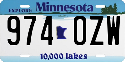 MN license plate 974OZW