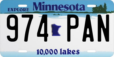MN license plate 974PAN