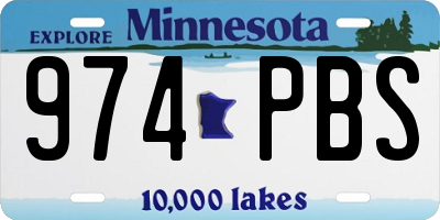 MN license plate 974PBS