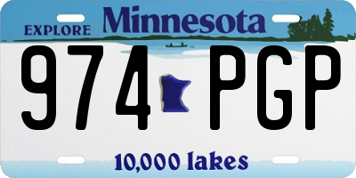 MN license plate 974PGP