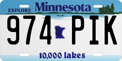 MN license plate 974PIK