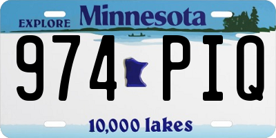 MN license plate 974PIQ