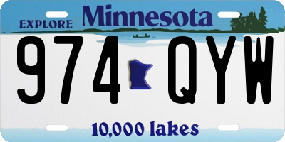 MN license plate 974QYW