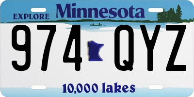 MN license plate 974QYZ