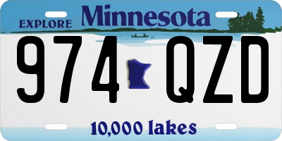 MN license plate 974QZD