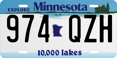 MN license plate 974QZH