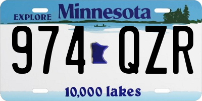 MN license plate 974QZR