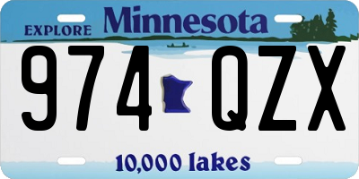 MN license plate 974QZX