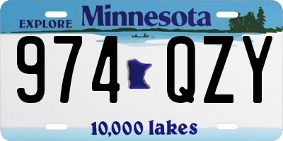 MN license plate 974QZY