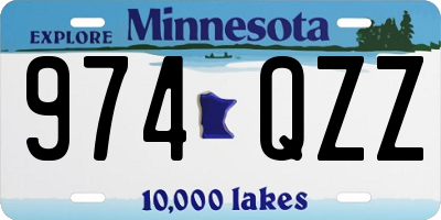 MN license plate 974QZZ