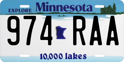MN license plate 974RAA