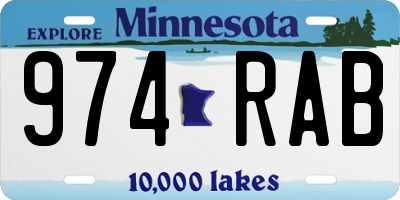MN license plate 974RAB