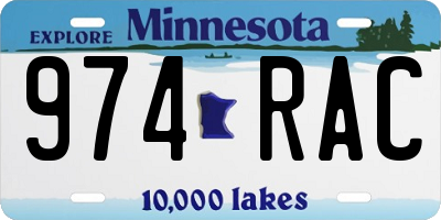 MN license plate 974RAC