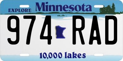 MN license plate 974RAD