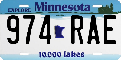 MN license plate 974RAE