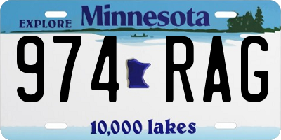 MN license plate 974RAG