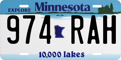 MN license plate 974RAH