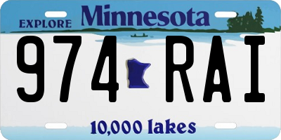 MN license plate 974RAI