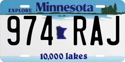 MN license plate 974RAJ