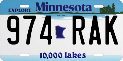 MN license plate 974RAK