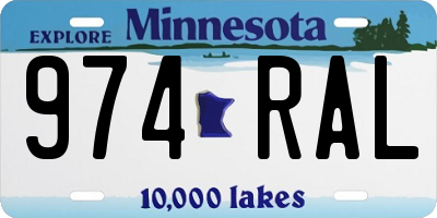 MN license plate 974RAL