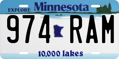 MN license plate 974RAM