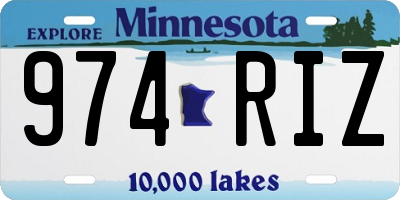 MN license plate 974RIZ
