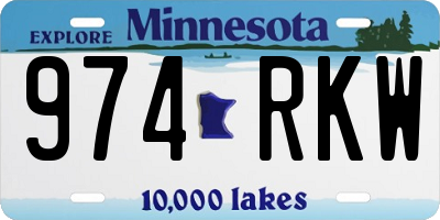 MN license plate 974RKW