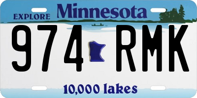 MN license plate 974RMK